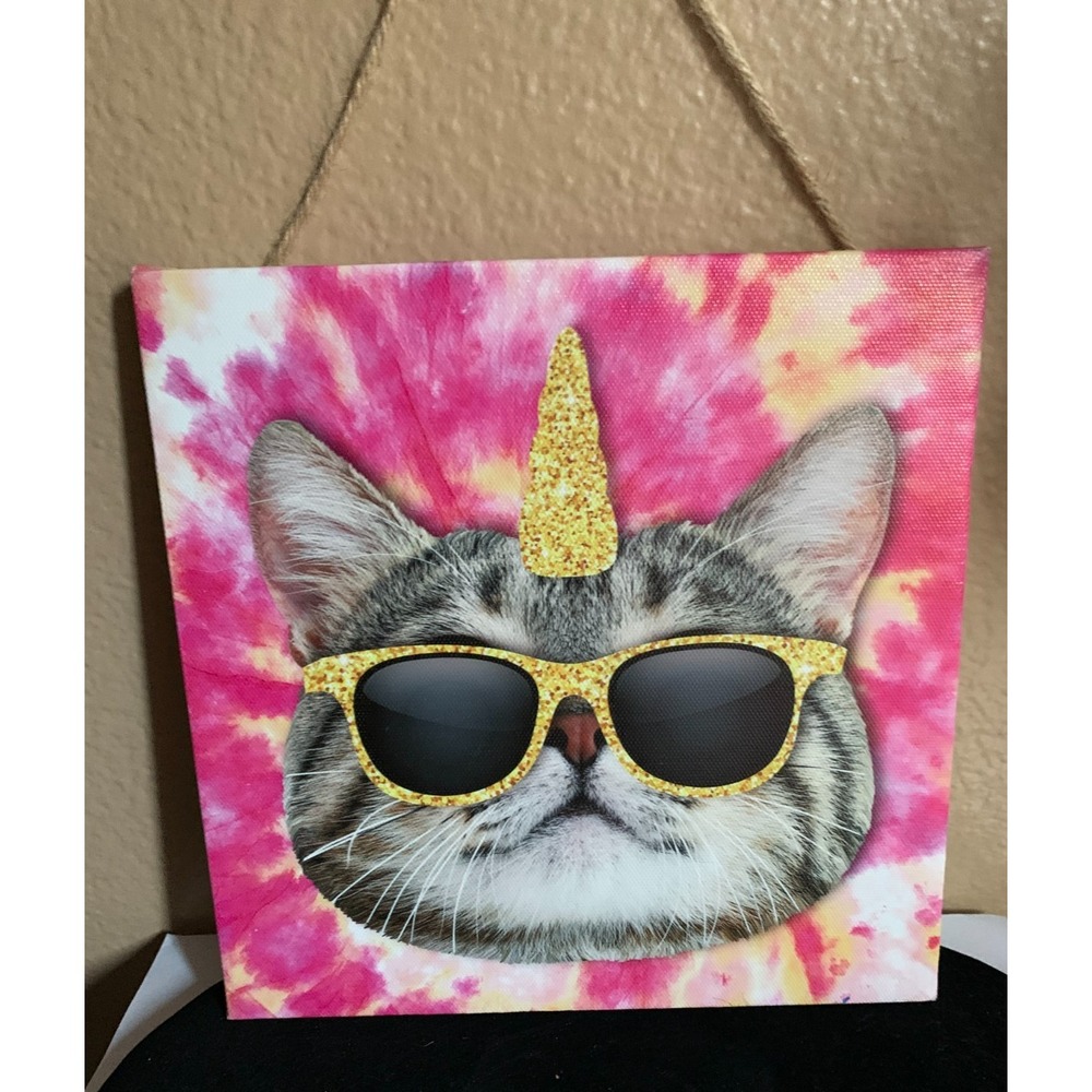 cat art on canvas Print